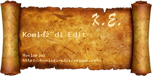 Komlódi Edit névjegykártya